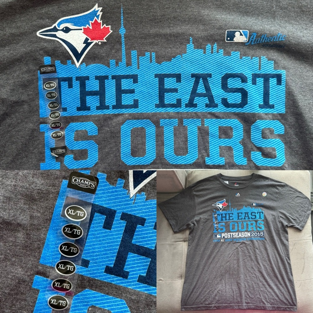 NWT BLUE JAYS 2015 East Division Champion T-Shirt